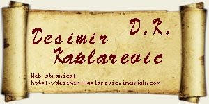 Desimir Kaplarević vizit kartica